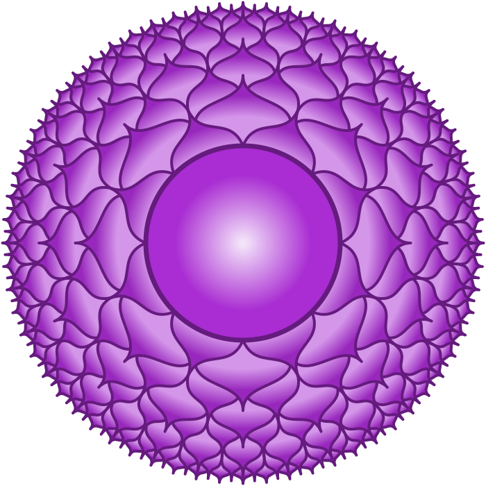 Image créée par Atarax42, CC0, réprésentant le chakra couronne - Sahasrara de couleur violette.